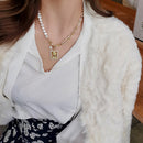 Queen's Pearl Design Pin Necklace