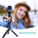 Video Mini Vlogging Live Streaming Kit with LED Light & Microphone