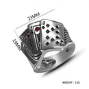 Lucky Poker Playing Card Vintage Ring