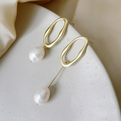 Baroque Natural Striped Pearl Earrings