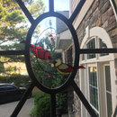 Pair of Cardinal bird stained glass ornament