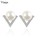 Pearl V-Shaped S925 Earrings