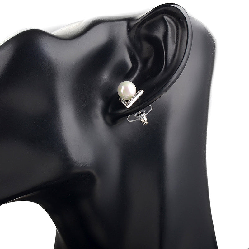 Pearl V-Shaped S925 Earrings
