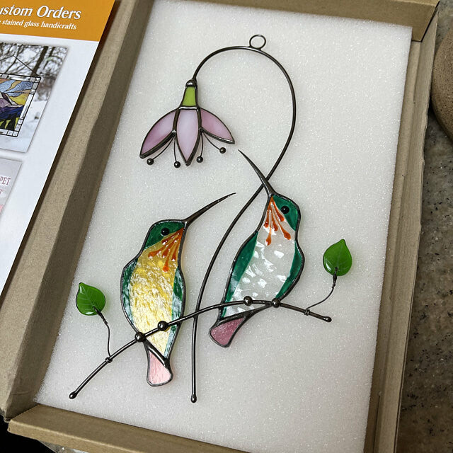 Window Hangings Stained Glass Hummingbird  Mothers Day Gift