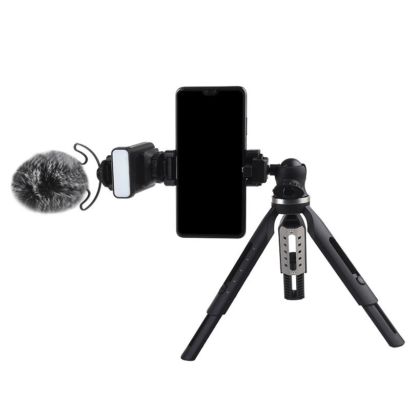 Video Mini Vlogging Live Streaming Kit with LED Light & Microphone