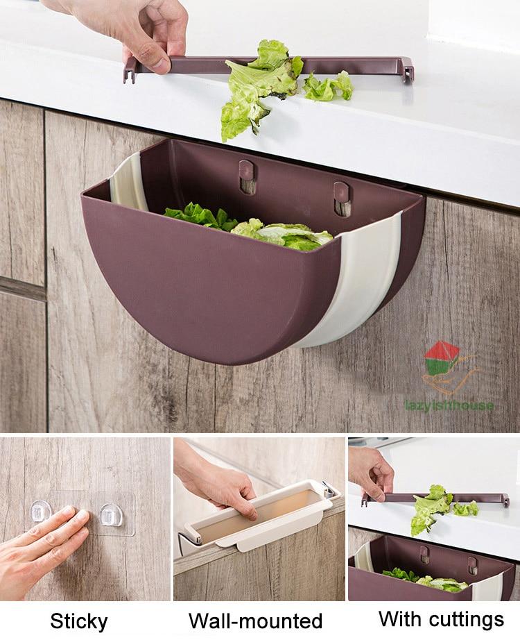 2Pcs Foldable Kitchen Basket Storage Shelf