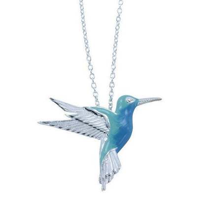 Blue Hummingbird Necklace