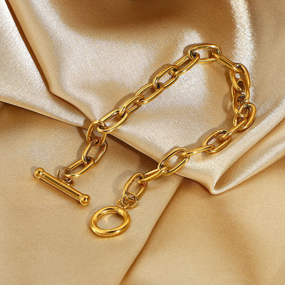 Gold Paper Clip Bracelet