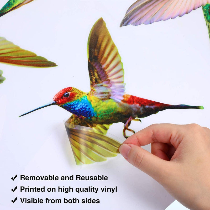 6 Pieces Large Size Hummingbird Window Clings