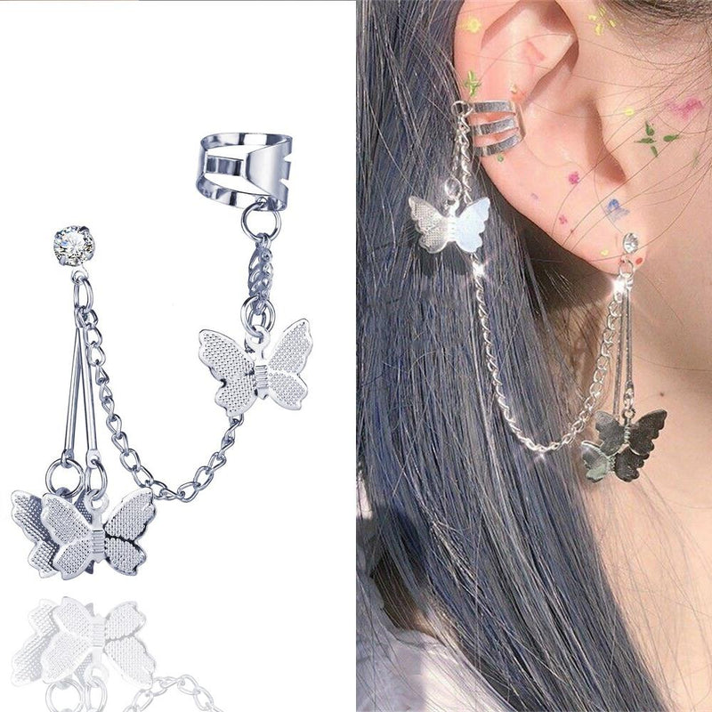 Fashion Butterfly Ear Hook Clip Earrings