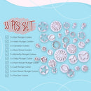 Cake Fondant Plunger Cutters Set - 33pcs Set