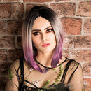 Bleaching and dyeing fashion purple gray wig